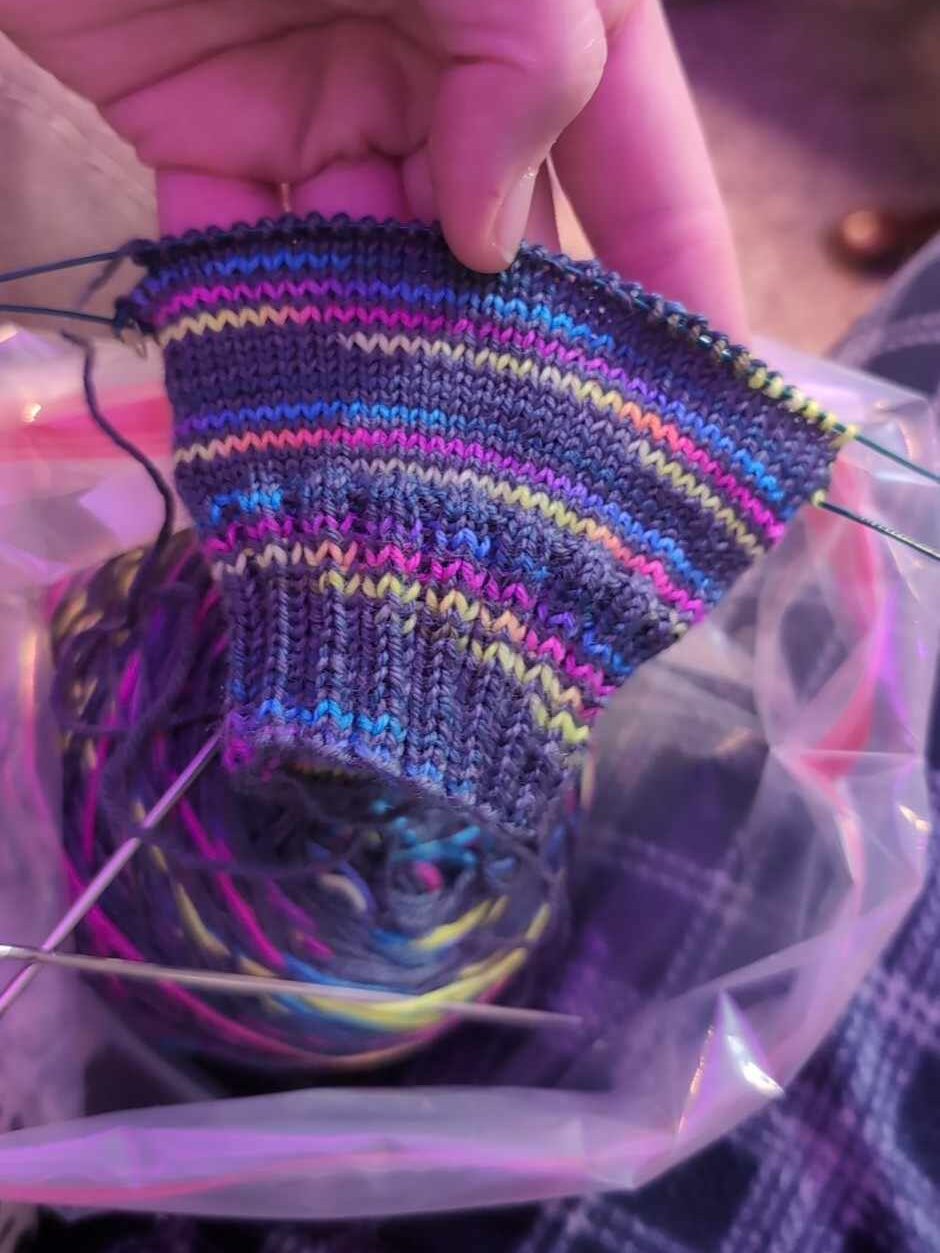 Arm warmers projects using sock yarn.